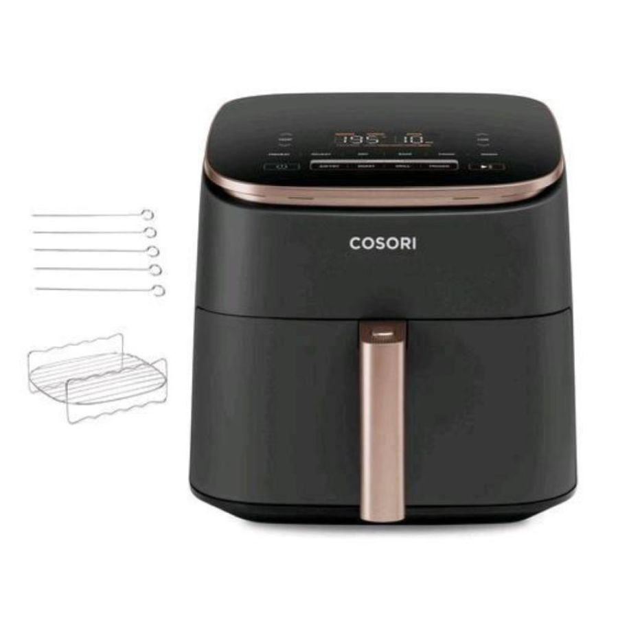 Cosori dc602 turbo blaze chef edition friggitrice ad aria 6 lt 1725w 9 funzioni di cottura con timer nero oro