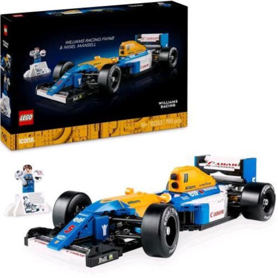 Lego icons williams racing fw14b nigel mansell modellino da costruire con minifigura del pilota da collezione