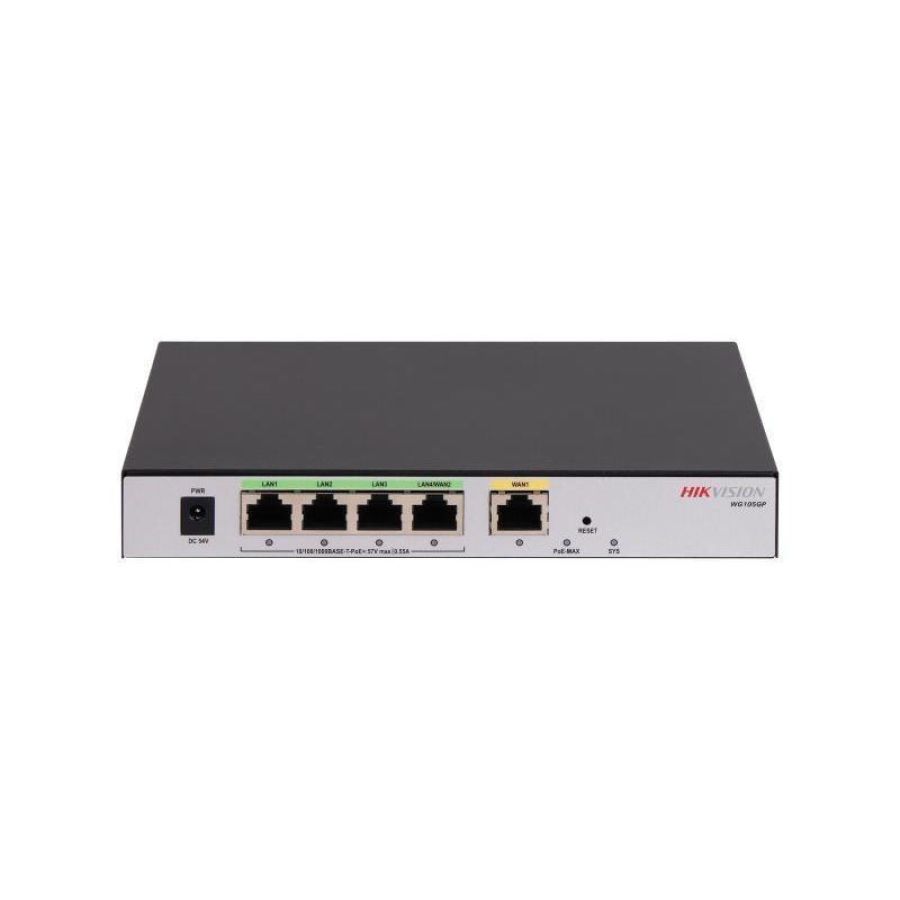 Router hikvision all in one 5 port 1*gigabit rj45/sfp,1*gigabit wan rj45,4*gigabit poe lan, users 100