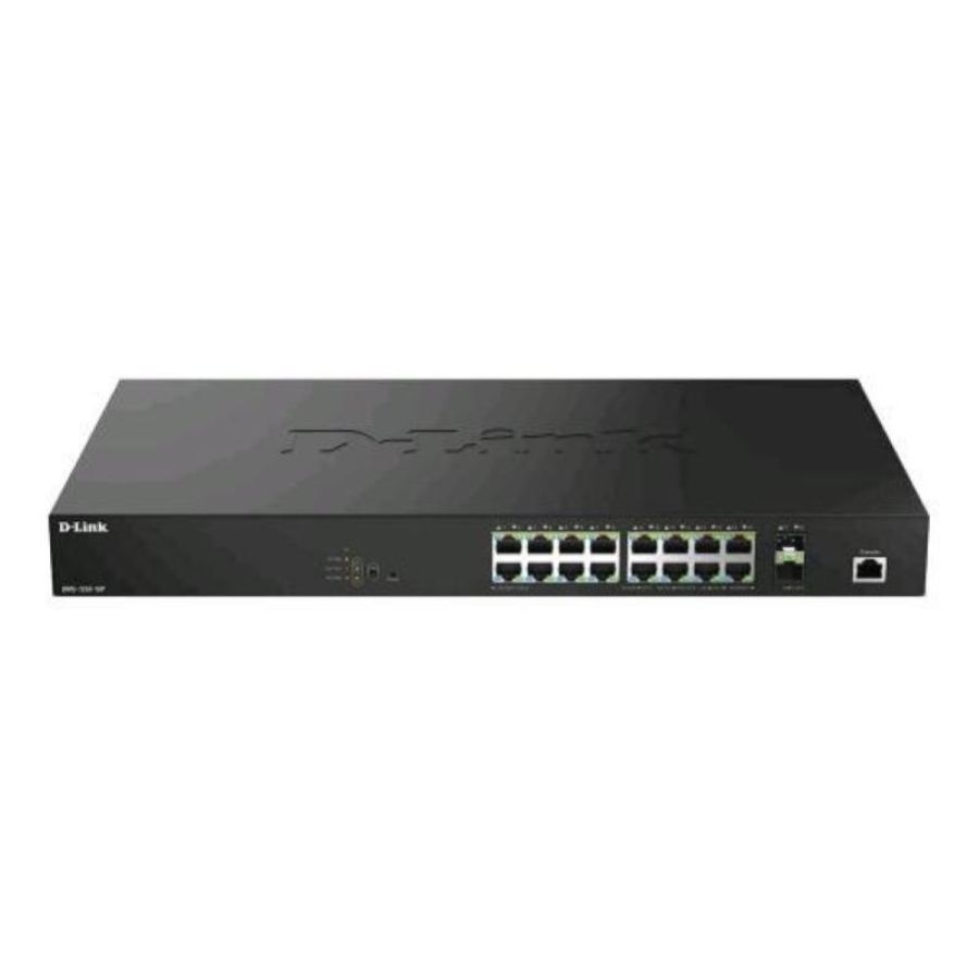 D-link dms-1250-18p switch di rete gestito l2+ 18 porte - 16 x 10/100/1000/2.5g (poe+) + 2 x 10 gigabit sfp+ poe+ (370 w) desktop