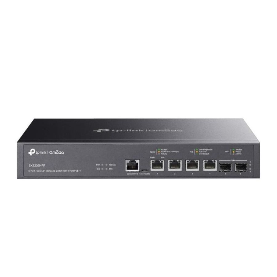 Tp-link omada sx3206hpp switch di rete gestito l2+ 10g ethernet (100/1000/10000) supporto power over ethernet (poe) nero