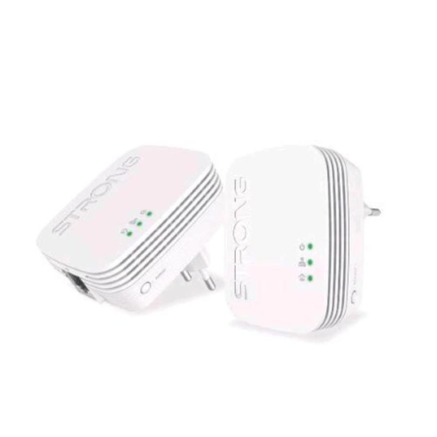 Strong powerline 1000 duo mini kit di 1 adattatore powerline 600 mini + 1 adattatore powerline wi-fi 600 mini fino a 1000 mbit/s