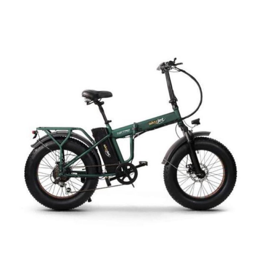 Bici elettrica con pedalata assistita fat bike skyjet 20 nitro - 250w - verde