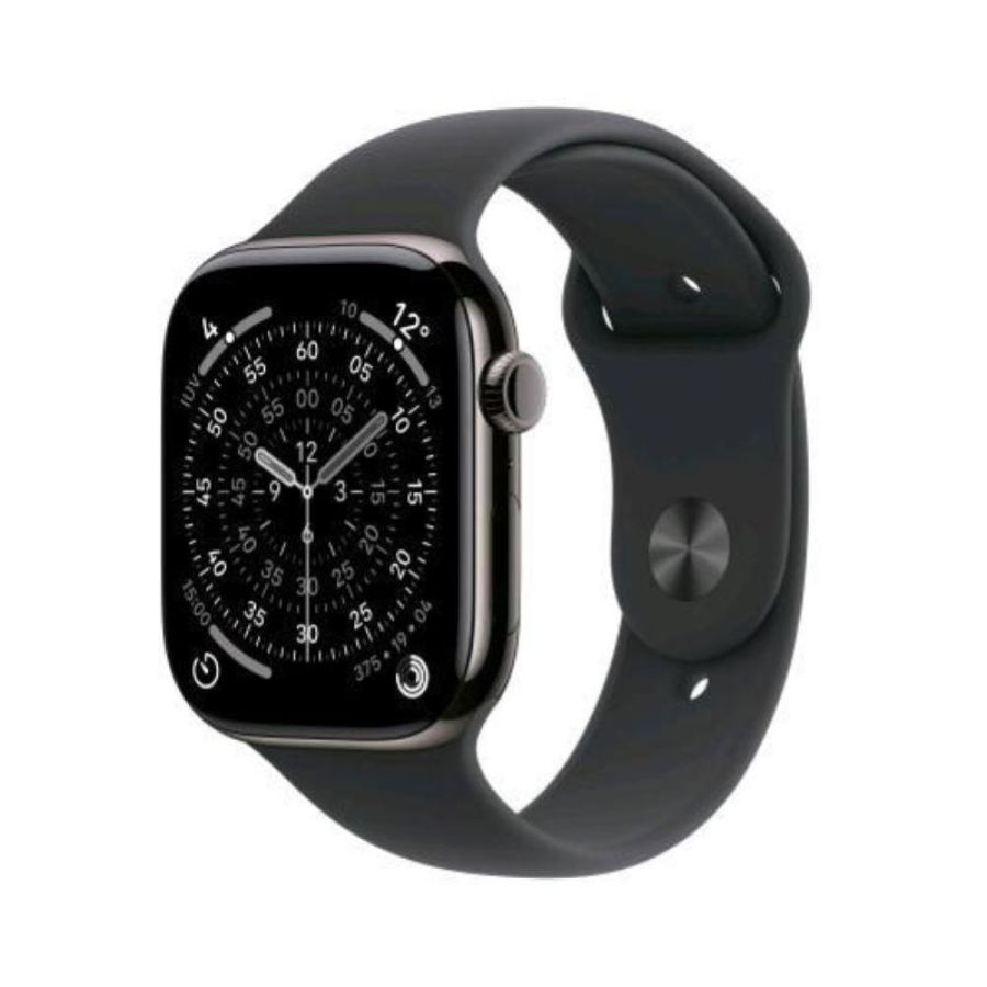 Apple watch series 11 gps + cellular 5g 46mm cassa titanio ardesia con sport band nero - m/l