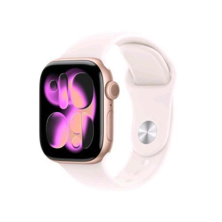 Apple watch series 11 gps 42mm cassa alluminio oro rosa con band rosa fard - s/m