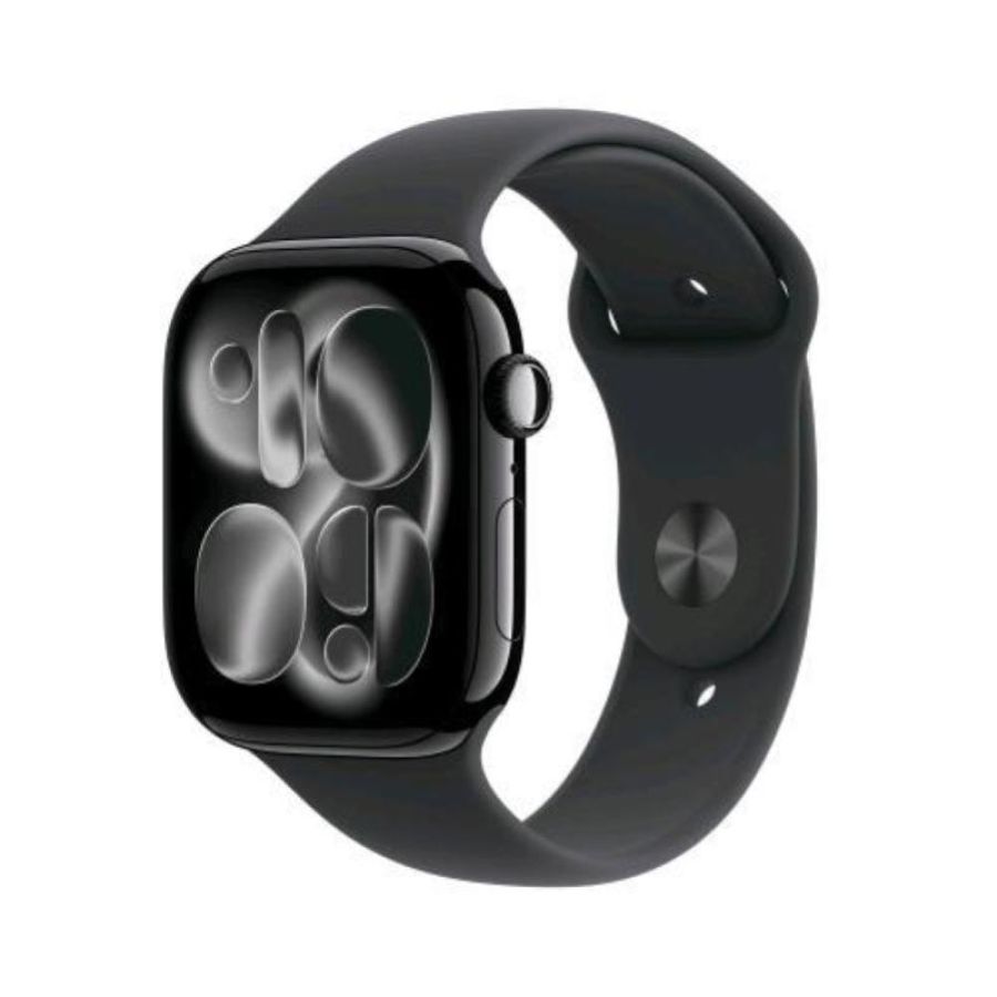 Apple watch series 11 gps 46mm cassa alluminio jet black con sport band nero - s/m
