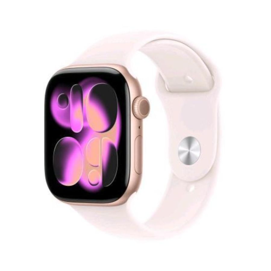 Apple watch series 11 gps 46mm cassa alluminio oro rosa con band rosa fard - s/m