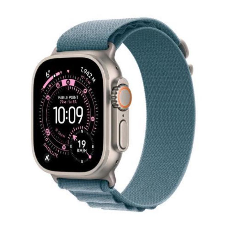 Apple watch ultra 3 gps + cellular 5g cassa 49mm in titanio con alpine loop blu chiaro - medium