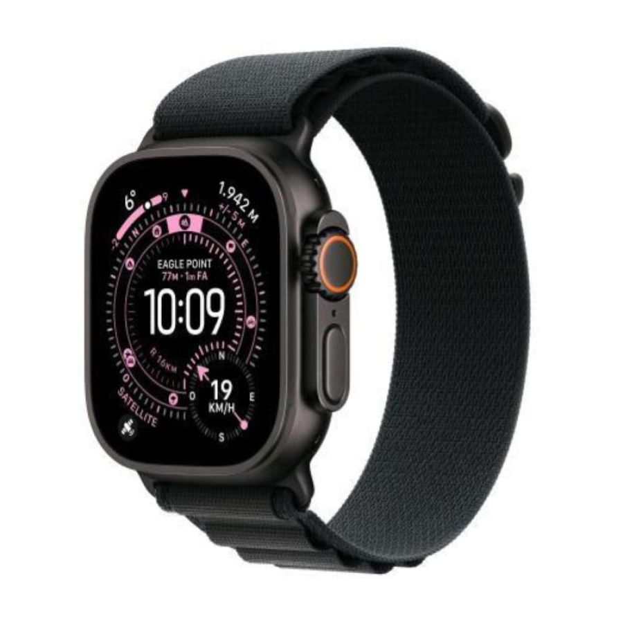 Apple watch ultra 3 gps + cellular 5g cassa 49mm in titanio nero con alpine loop nero - large