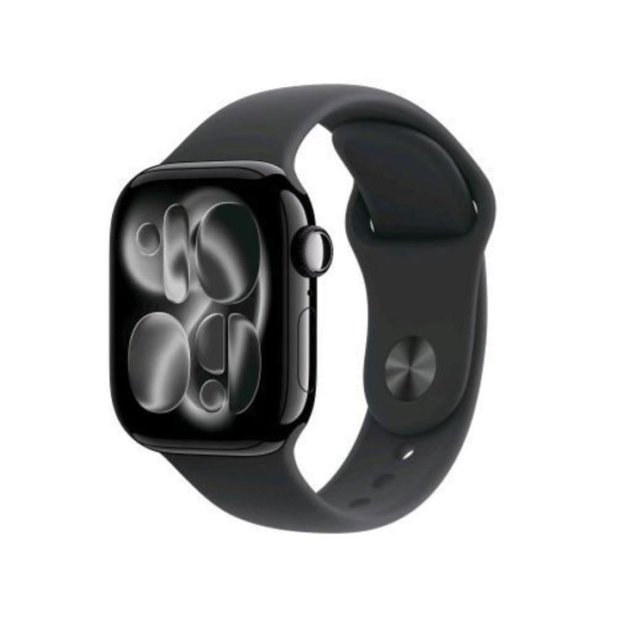Aw s11 gps 42mm jet black aluminium case with black sport band - m/l