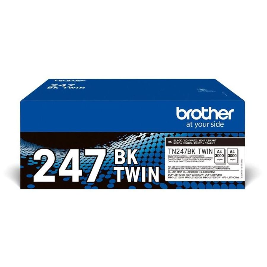 Brother tn-247bktwin cartuccia toner 2 pz originale nero
