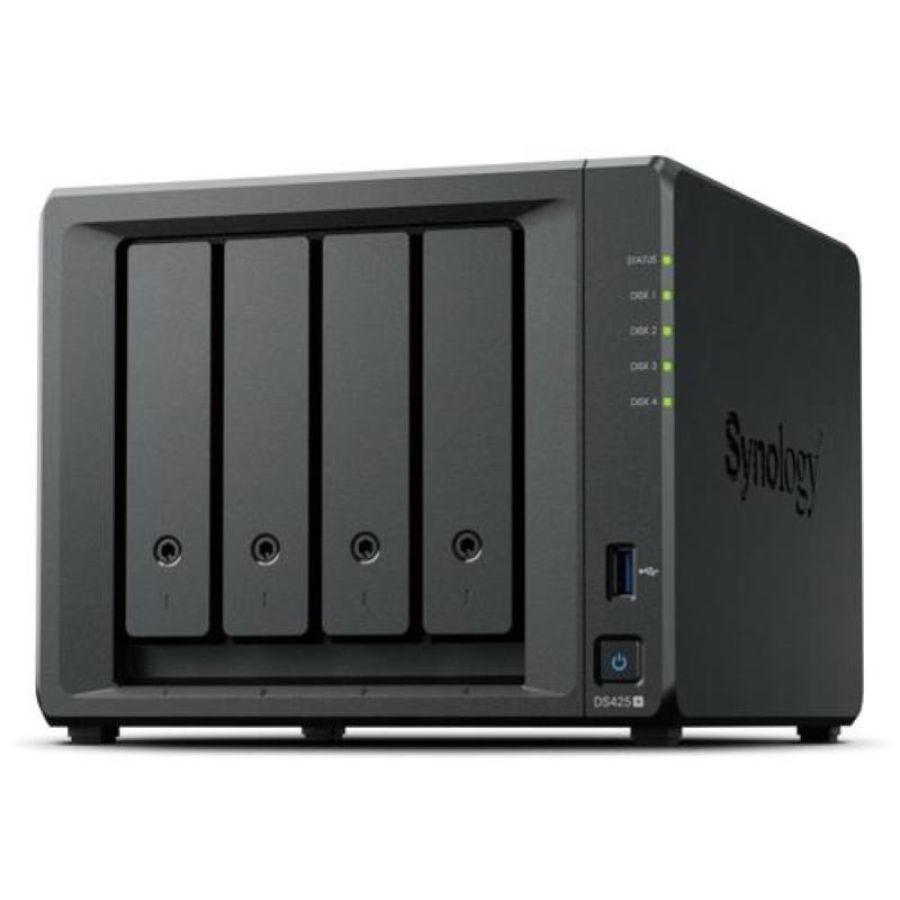 Synology nas tower 4x sata, 2x nvme, max 40 cam, celeron j4125, 2gb ram, 2.5gbe, usb 3.2, compatibilit solo con i dischi synology