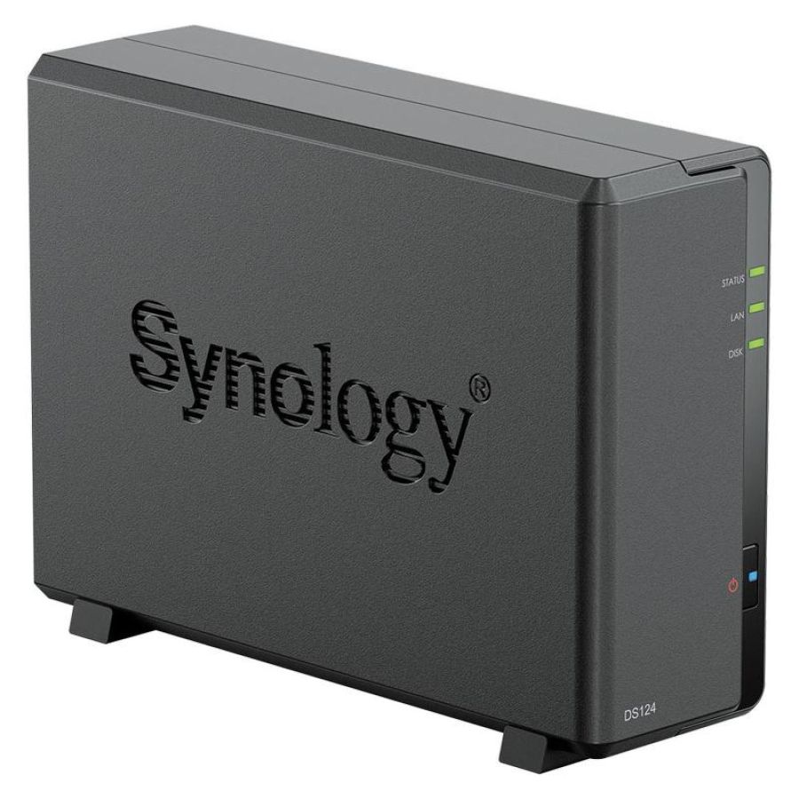 Synology nas tower 1bay 2.5/3.5 ssd/hdd sata max 12tb, cpu quad-core realtek rtd1619b ram 1 gb ddr