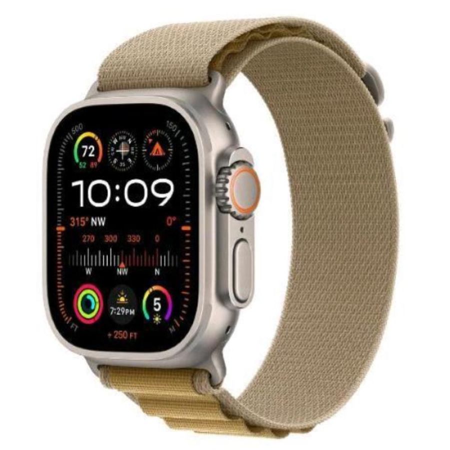 Apple watch ultra 2 gps + cellular 4g 49mm cassa in titanio naturale cinturino alpine loop sahara - medium