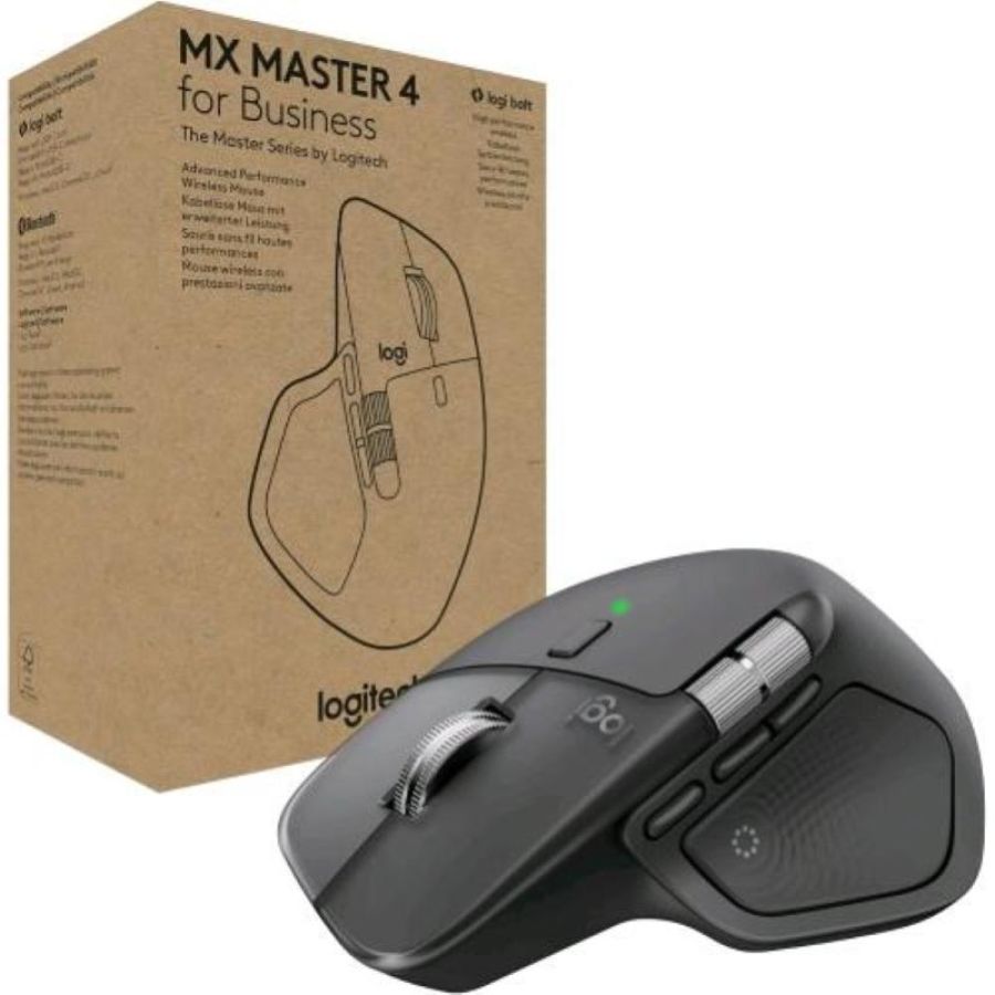 Logitech mx master 4 for business mouse wireless silenzioso magspeed 8.000 dpi usb-c graphite