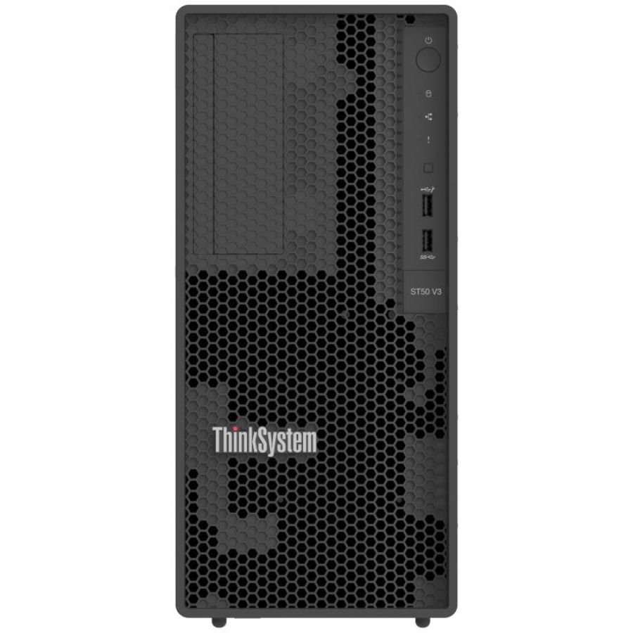 Lenovo st50 v3 xeon e-2434 (4c 3.4ghz 12mb cache/55w), sw raid, 2x1tb sata, 1x16gb, 500w, no dvd, 3 year - 7df3a00tea