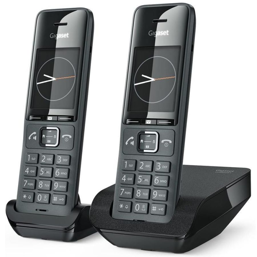 Gigaset comfort 520 duo (nero) - telefono cordless doppio - vivavoce - presa cuffie