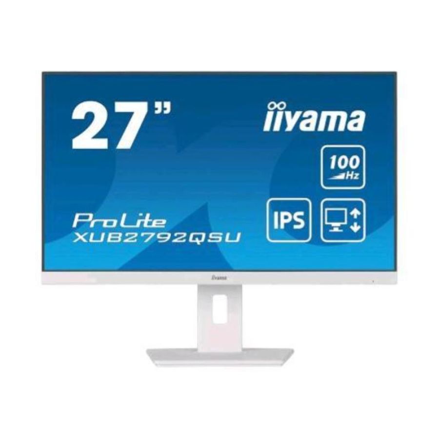 Iiyama prolite xub2792qsu-w6 27 led ips quad hd 2560 x 1440 250 cd/mq 1300:1 0.4ms 100hz altoparlanti hdmi displayport bianco