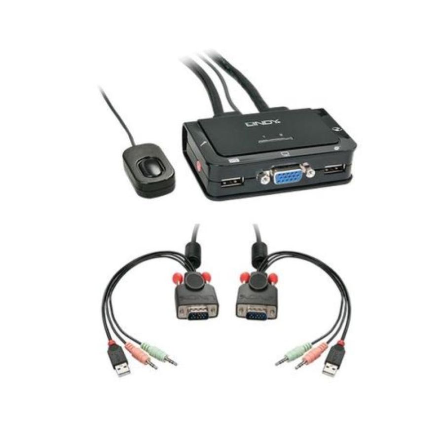 Lindy compact switch kvm vga 2 porte usb 2.0 audi