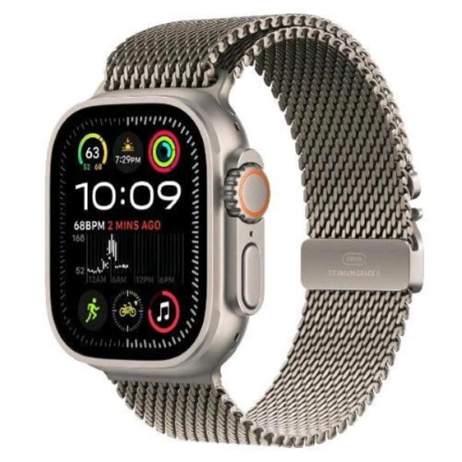Apple watch ultra 2 gps + cellular 4g 49mm cassa in titanio naturale cinturino loop milanese titanio naturale - s
