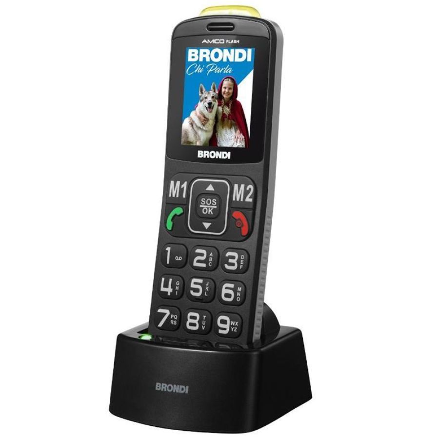 Brondi amico flash (nero) - telefono cellulare per anziani -