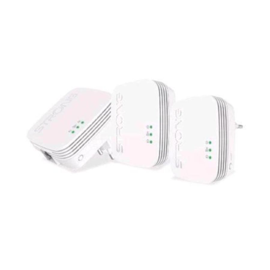 Strong powerline mini 600 trio kit 3 powerline 600 mbit/s rete elettrica bianco