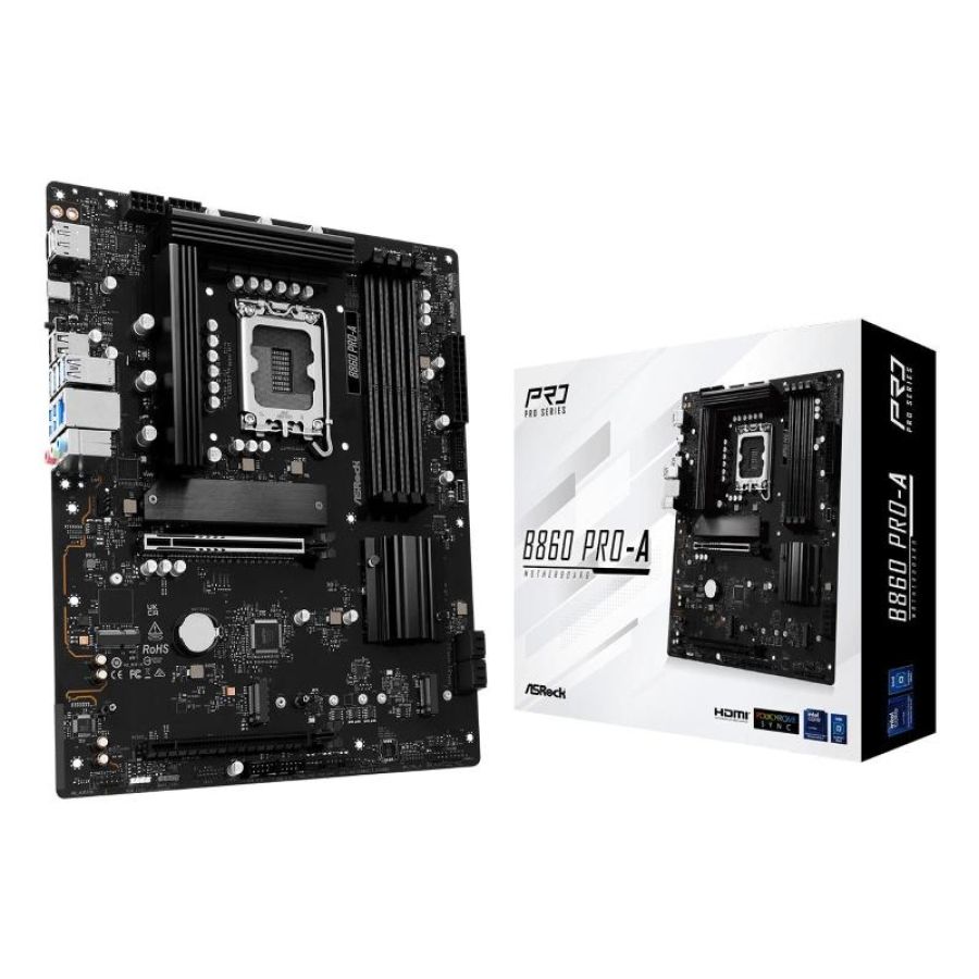 Asrock b860 pro-a intel b860 4*ddr5 3*m.2 4*sataiii sk1851 hdmi/displayport matx