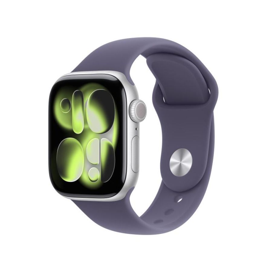 Aw s11 gps+cellular 42mm silver aluminium case with purple fog sport band - m/l