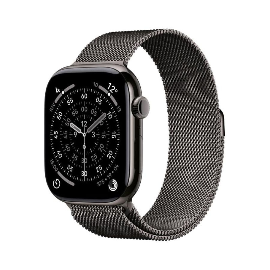 Aw s11 gps+cellular 46mm slate titanium case with slate milanese loop - s/m
