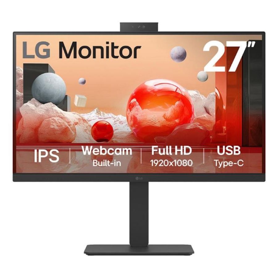 Lg monitor 27 led ips 100hz 16:9 fhd 5ms 250 cdm, webcam, pivot, usb-c dock, dp/hdmi, multimediale