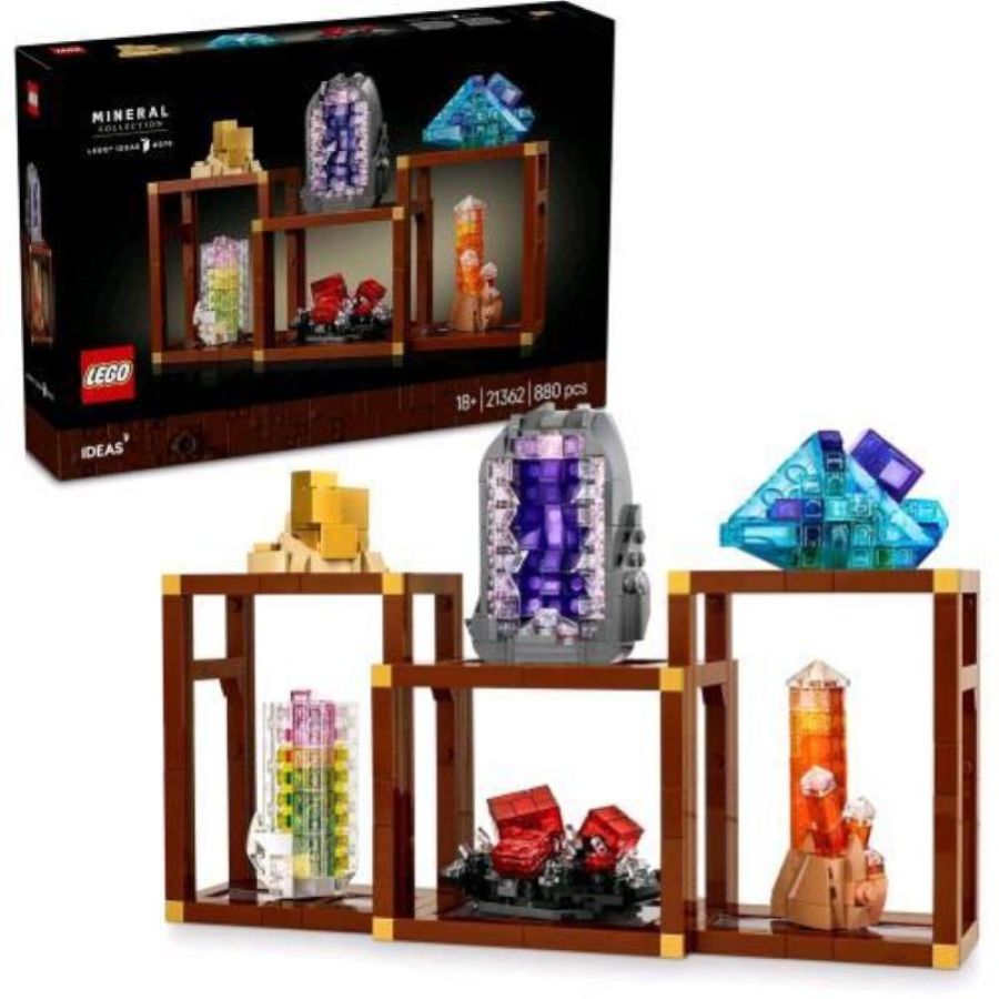 Lego ideas collezioni di minirali modellino da esposizione con elementi di cristallo e 3 supporti