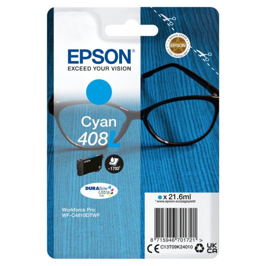 Epson cartuccia ciano 408l durabrite ultra ink