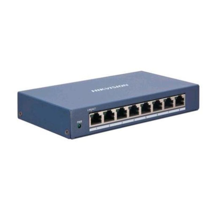 Hikvision ds-3e1508-ei switch di rete gestito l2 gigabit ethernet 10/100/1000 mbps 8xrj-45 full duplex blu