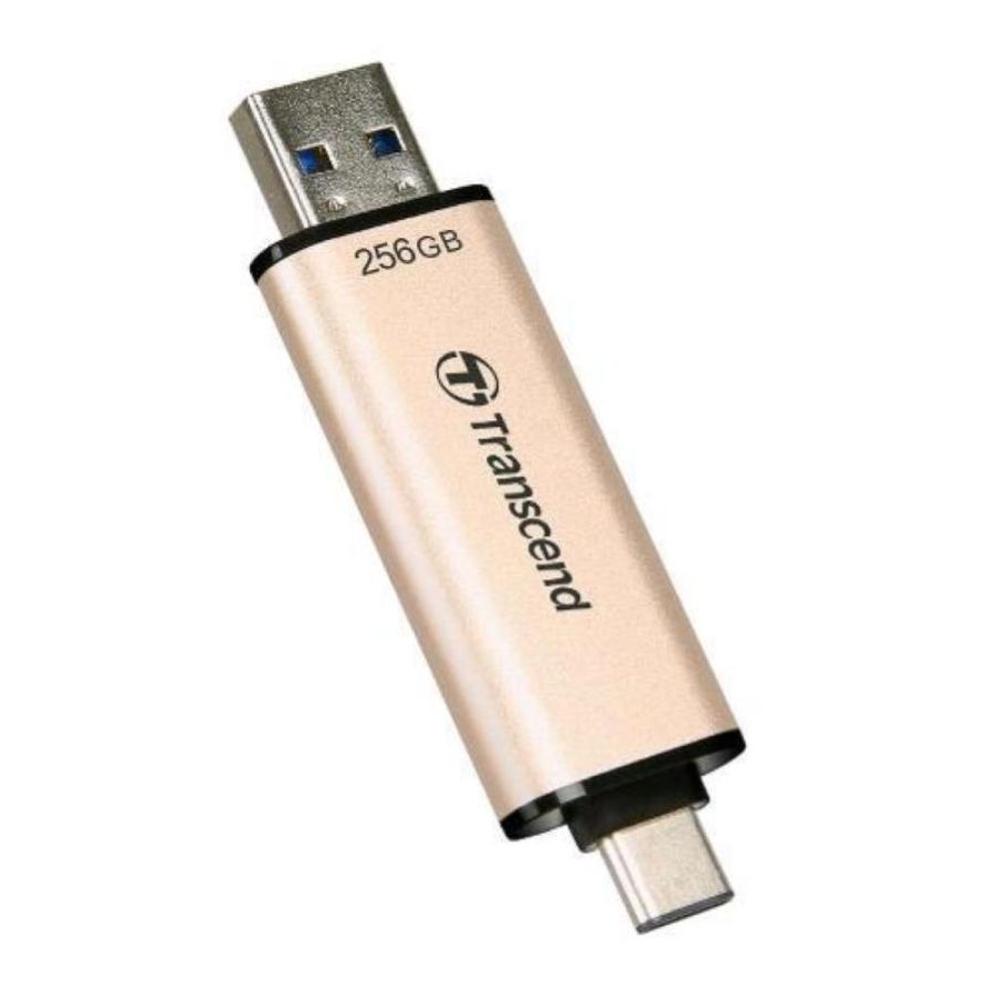 Transcend fetflash chiavetta usb-a usb-c 256gb usb3.2 tlc high speed rose gold