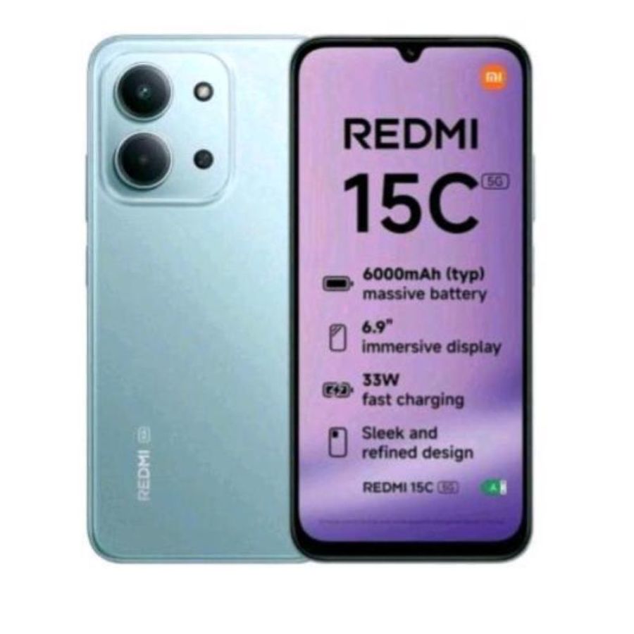 Xiaomi redmi 15c 5g dual sim 6.9 octa core 128gb ram 4gb 5g italia mint green