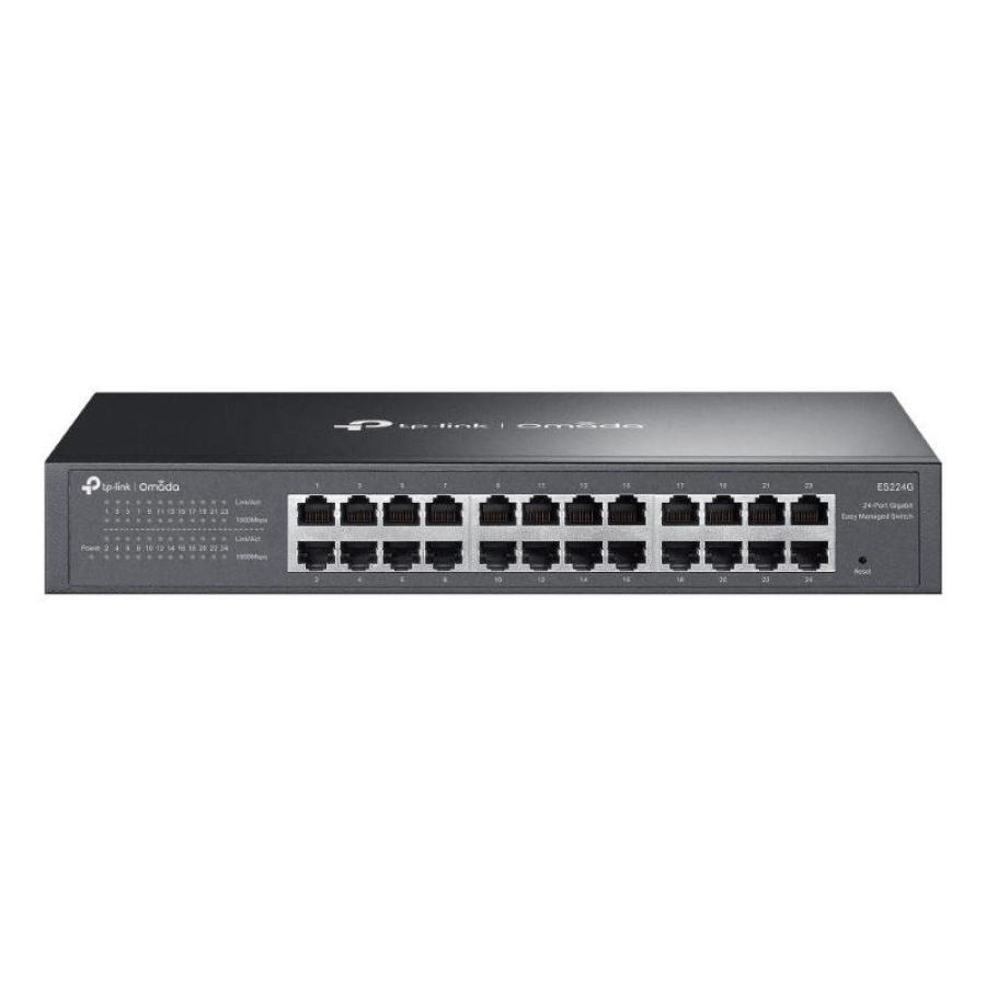 Switch tp-link omada es224g 24p gigabit 10/100/1000mbps rj45,1u 13-inch rack-mountable easy managed switch