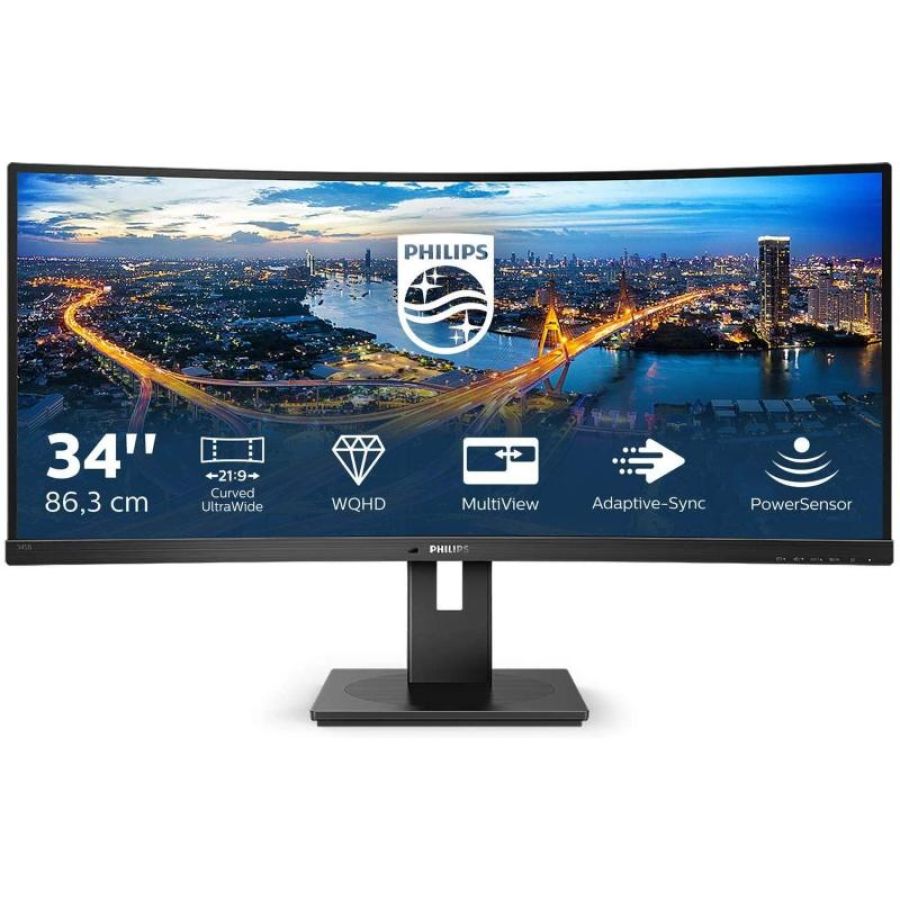 Philips monitor curvo 34 led va 21:9 3440x1440 5ms 300 cdm, dp/hdmi, altezza, multimediale