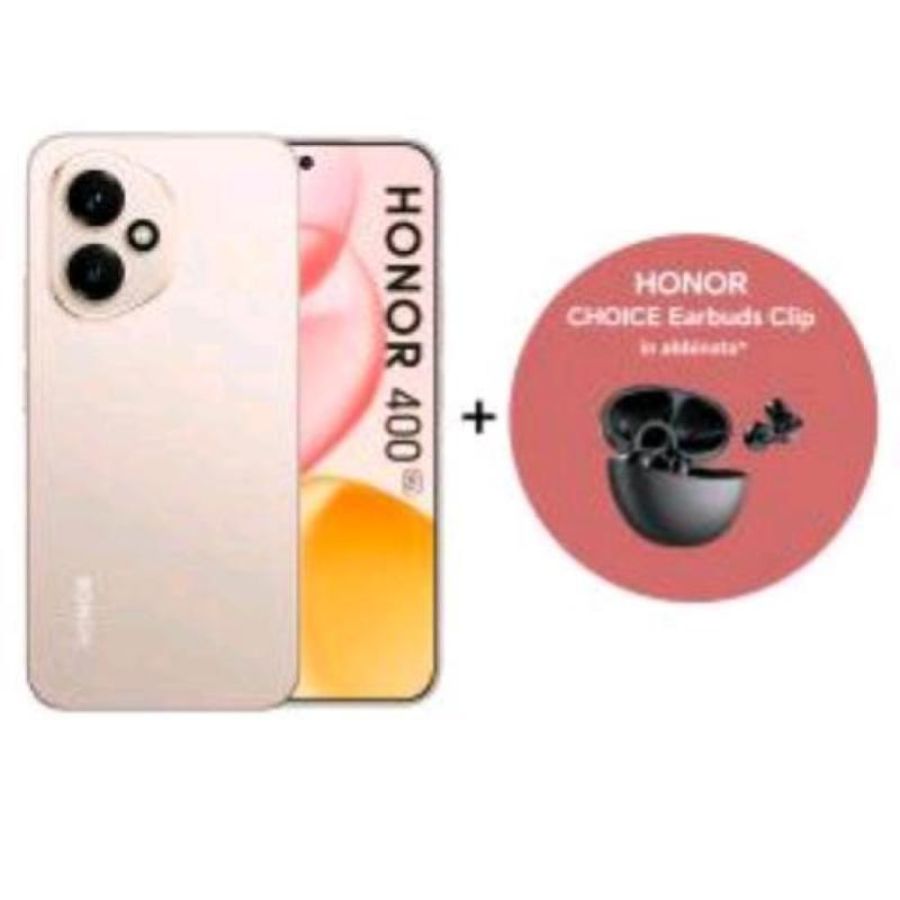 Honor 400 5g dual sim 6.55 octa core 512gb ram 8gb 5g italia desert gold + auricolari bluetooth honor choice earbuds clip