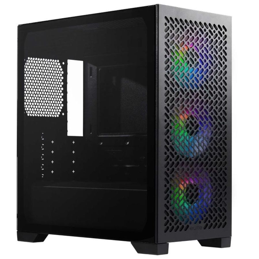 Cooler master case mb atx/micro atx/mini itx, 3 ventole argb, supporto rad 280mm, usb-c, nero