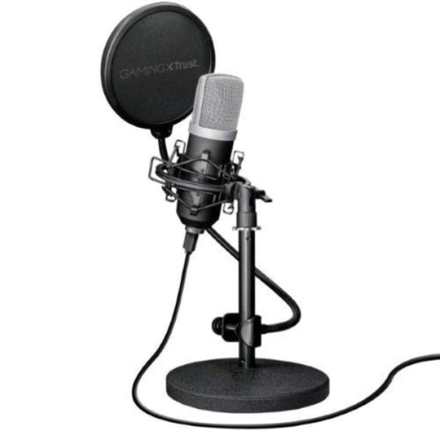 Trust gxt 252 emita streaming microphone microfono professionale da studio di registrazione carioide usb