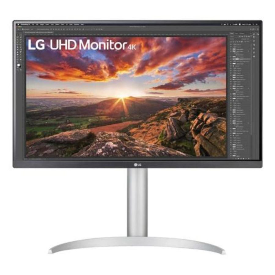 Lg monitor 27 led ips 4k uhd 16:9 5ms 300 cdm, pivot, dp/hdmi, multimediale, bianco