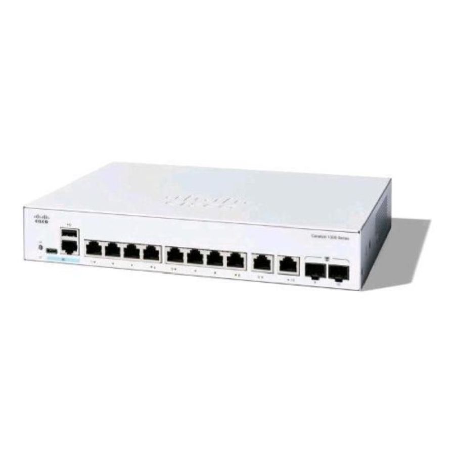 Cisco catalyst 1300-8t-e-2g switch gestito l3 - 8 x 10/100/1000base-t + 2 x combo gigabit sfp/rj-45 montabile su rack