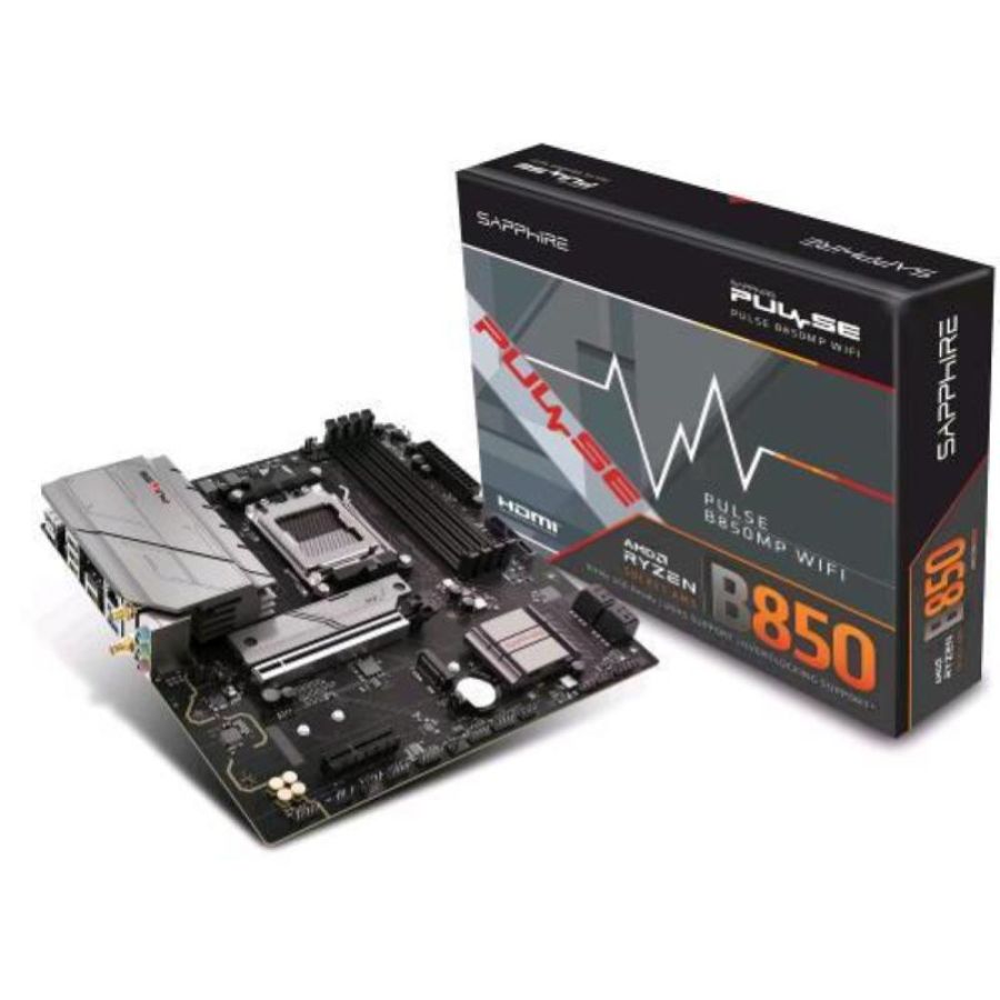 Sapphire pulse b850m wi-fi 6 amd b850 socket am5 4 x ddr5 micro atx