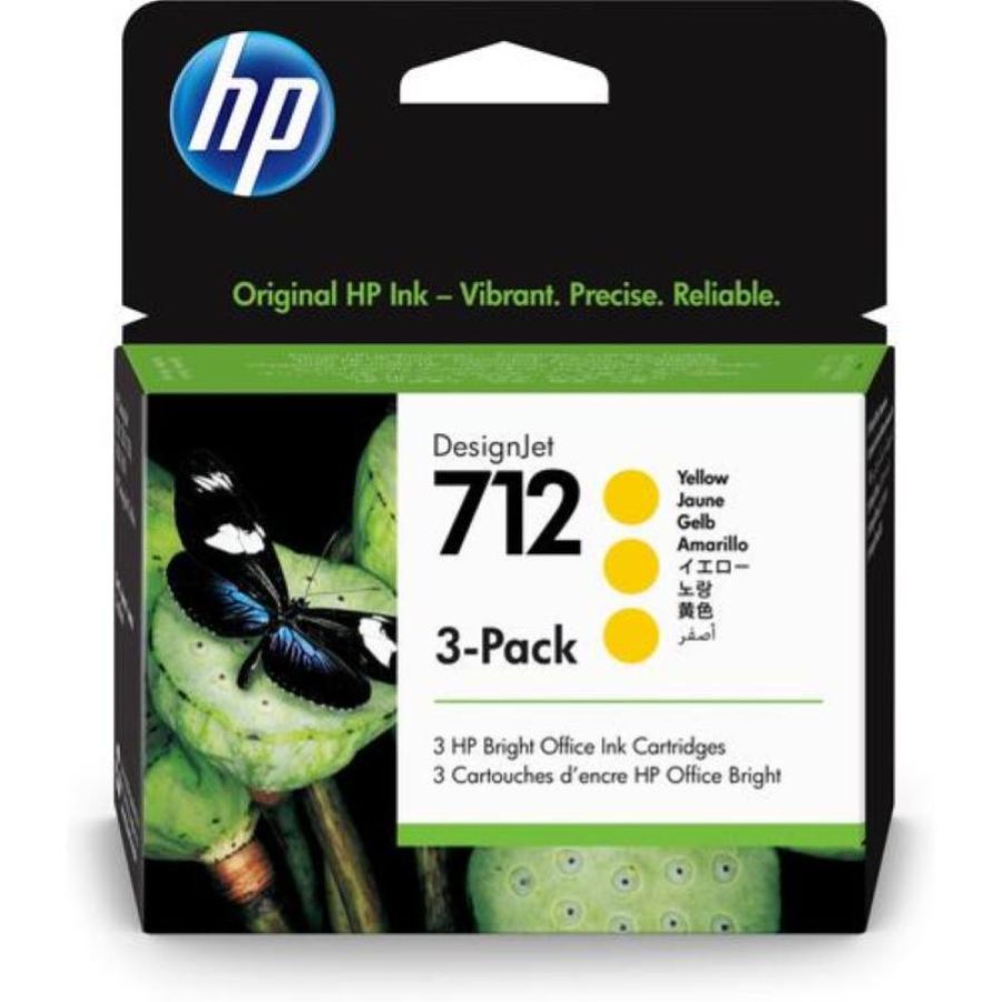 Hp cart ink giallo 712, 3 pack