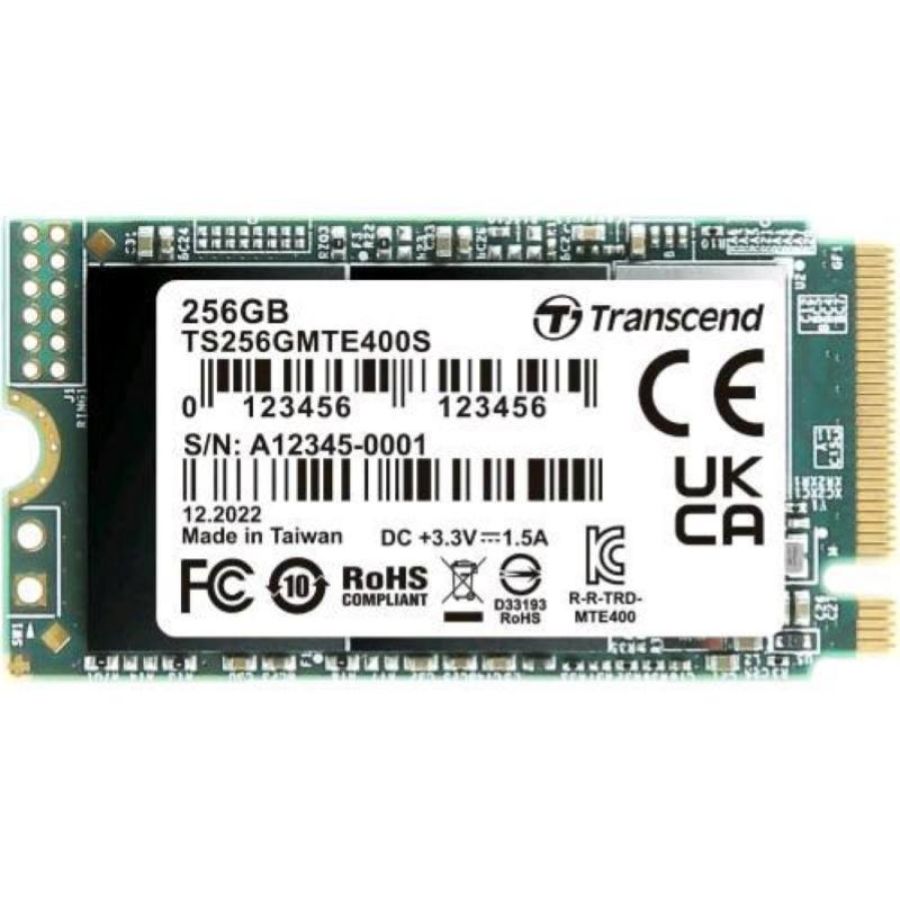 Transcend mte400s ssd 256gb interno m2 2242 nvme pci express 3 x 4 3d nand