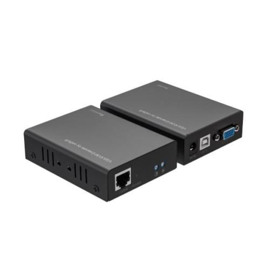 Propart kit tx-rx extender vga e usb,utp a 300mt, 1080p@60hz,loopout