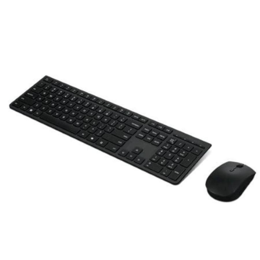 Lenovo professional kit mouse e tastiera ricaricabili wireless multidispositivo tastiera ful size qwerty wireless 2.4 ghz bluetooth ricaricabile + mouse