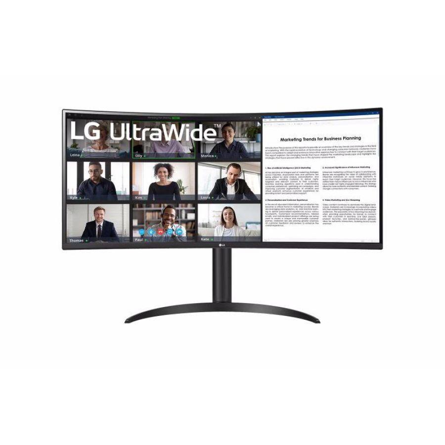 Lg monitor curvo 34 led va 100hz 21:9 3440 x 1440 5ms 300 cdm, , reg altezza, usb-c dock, dp/hdmi