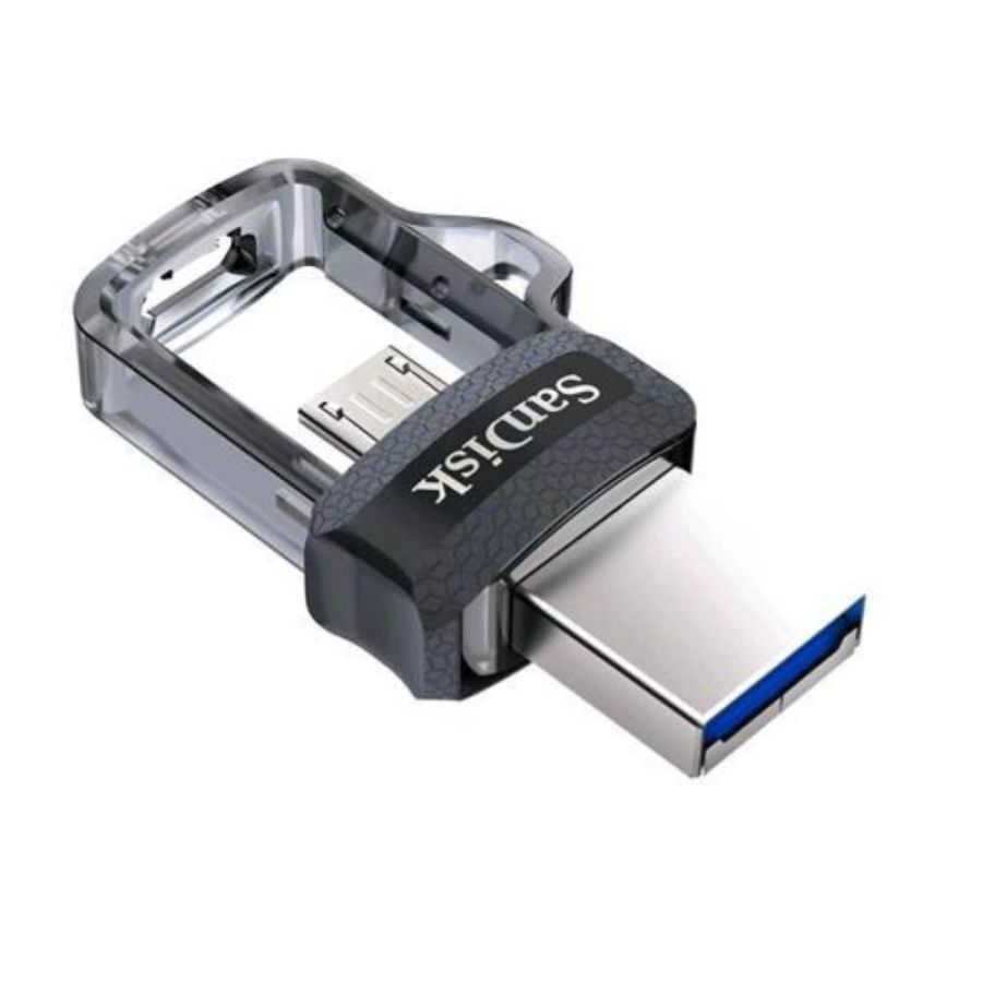 Sandisk ultra dual drive m3.0 chiavetta usb 3.0/micro usb 256gb colore grigio