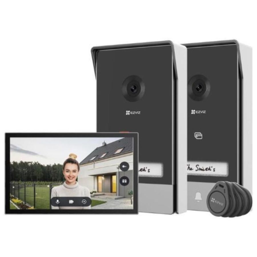Videocitofono smart hp7 2-entry kit - 2k schermo touch 7 - controllo remoto - rilevamento movimento - audio bidirezionale - (ezvcshp7twoentrykit)